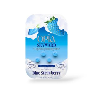 Opia Skyward 7-Hydroxymitragynine Blue Strawberry Chewable 130mg Tablet